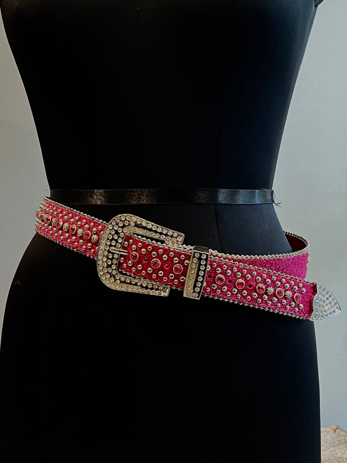 Y2k Pink Rhinestone Belt