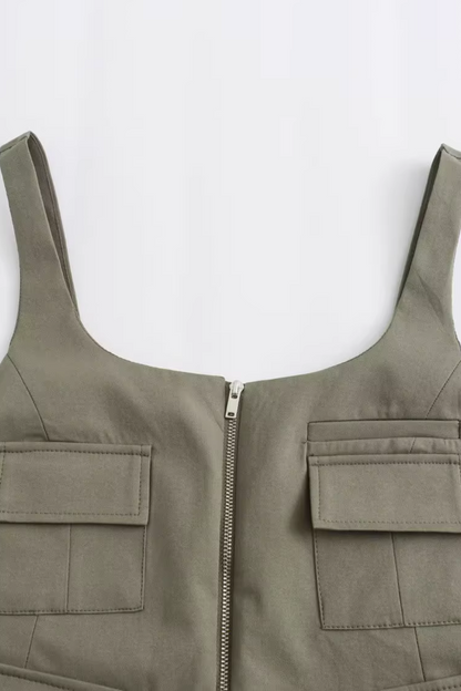 Zara Patch Pocket Zip_Up Vest