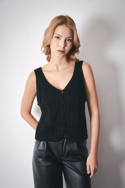 Butik Knitted Crop Sweater Short Sleeve