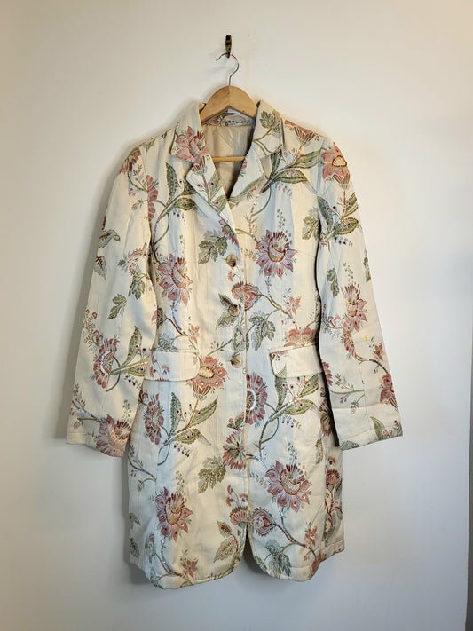 Jacquard Sequin Detail Long Blazer