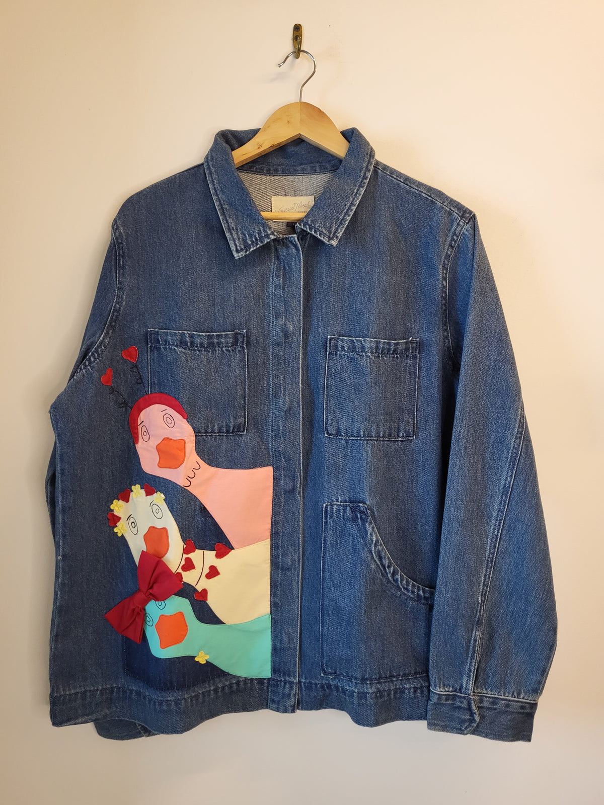 Coquette Geese Patchwork Denim Jacket