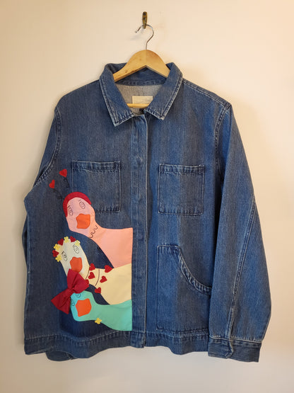 Coquette Geese Patchwork Denim Jacket