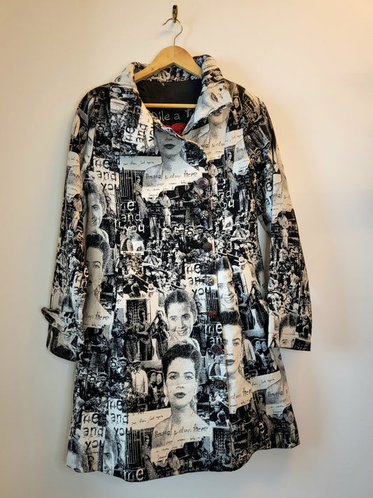 Desigual Black-White Trench Coat