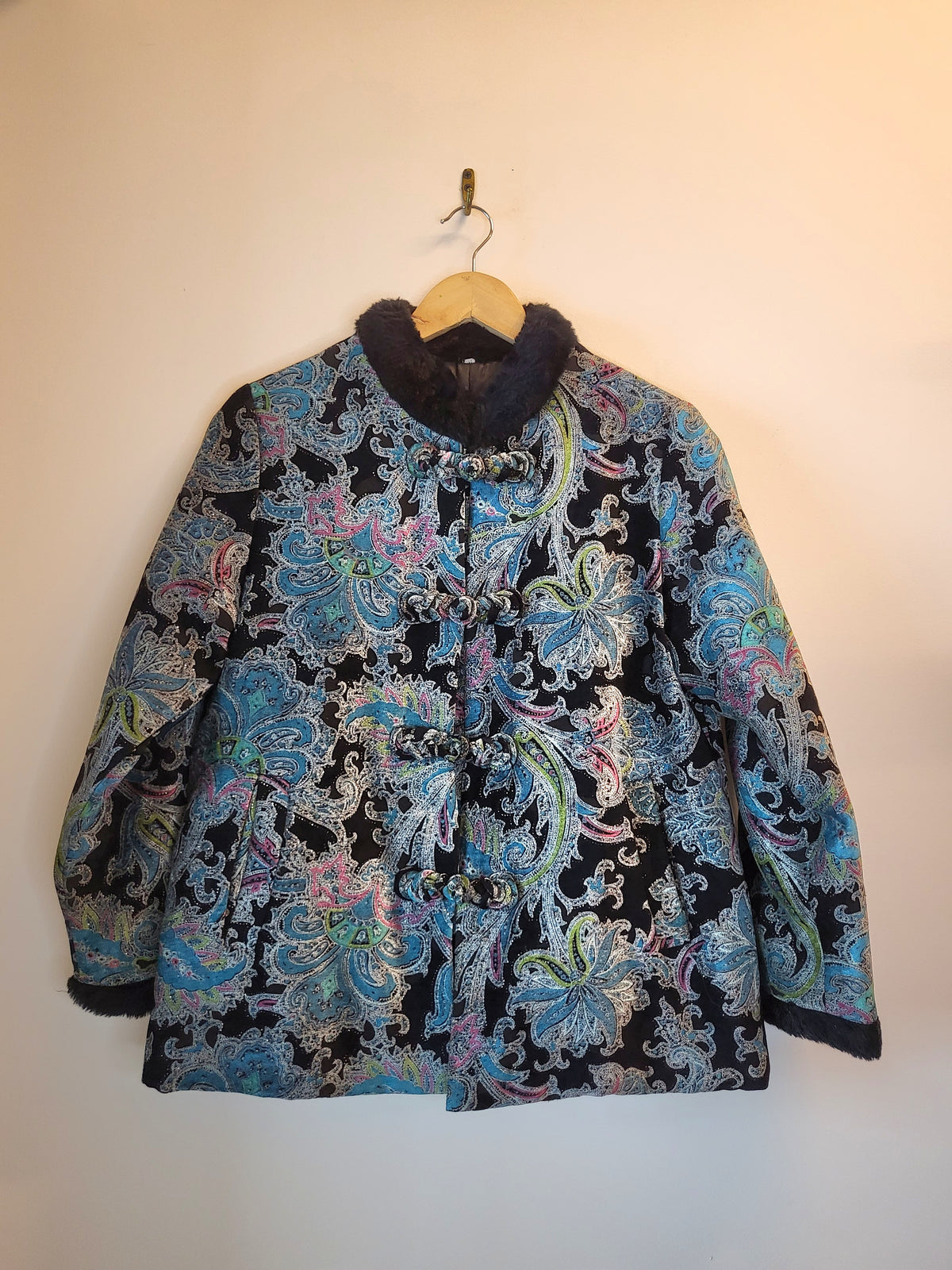 Velvet Jacquard Fur Collar Jacket