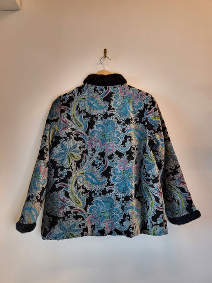 Velvet Jacquard Fur Collar Jacket