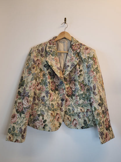 Jacquard Cream Floral Blazer