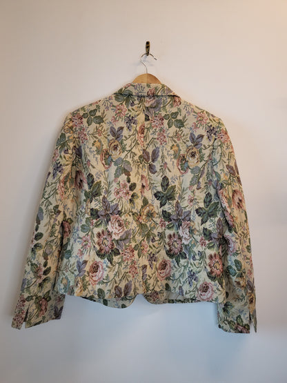 Jacquard Cream Floral Blazer