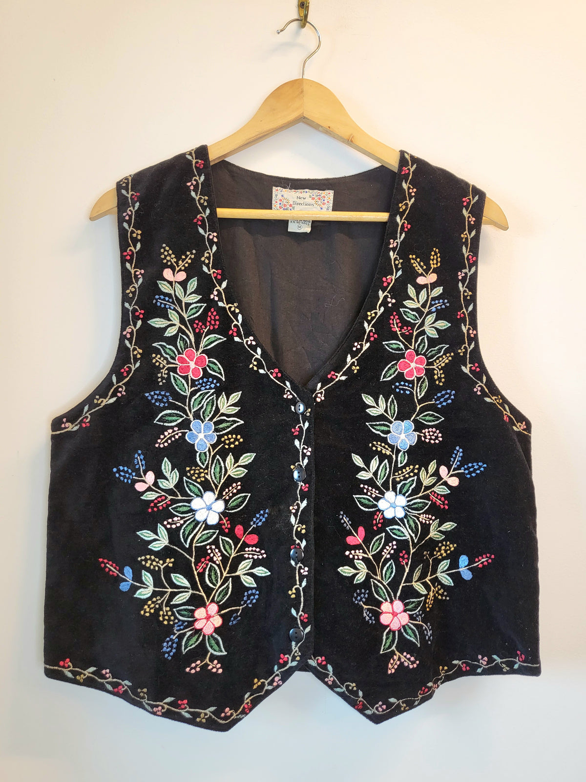 90s Velvet Embroidered Vest