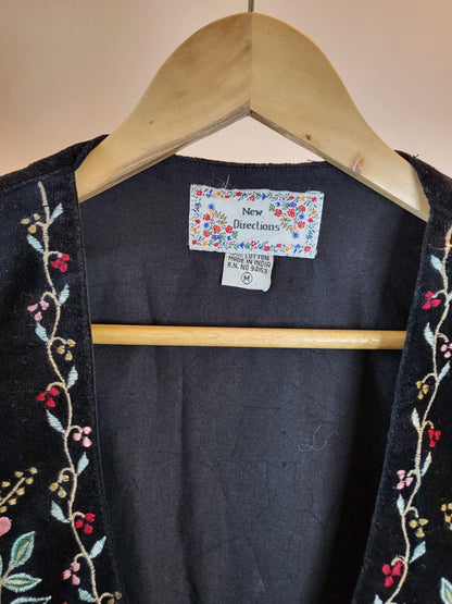 90s Velvet Embroidered Vest