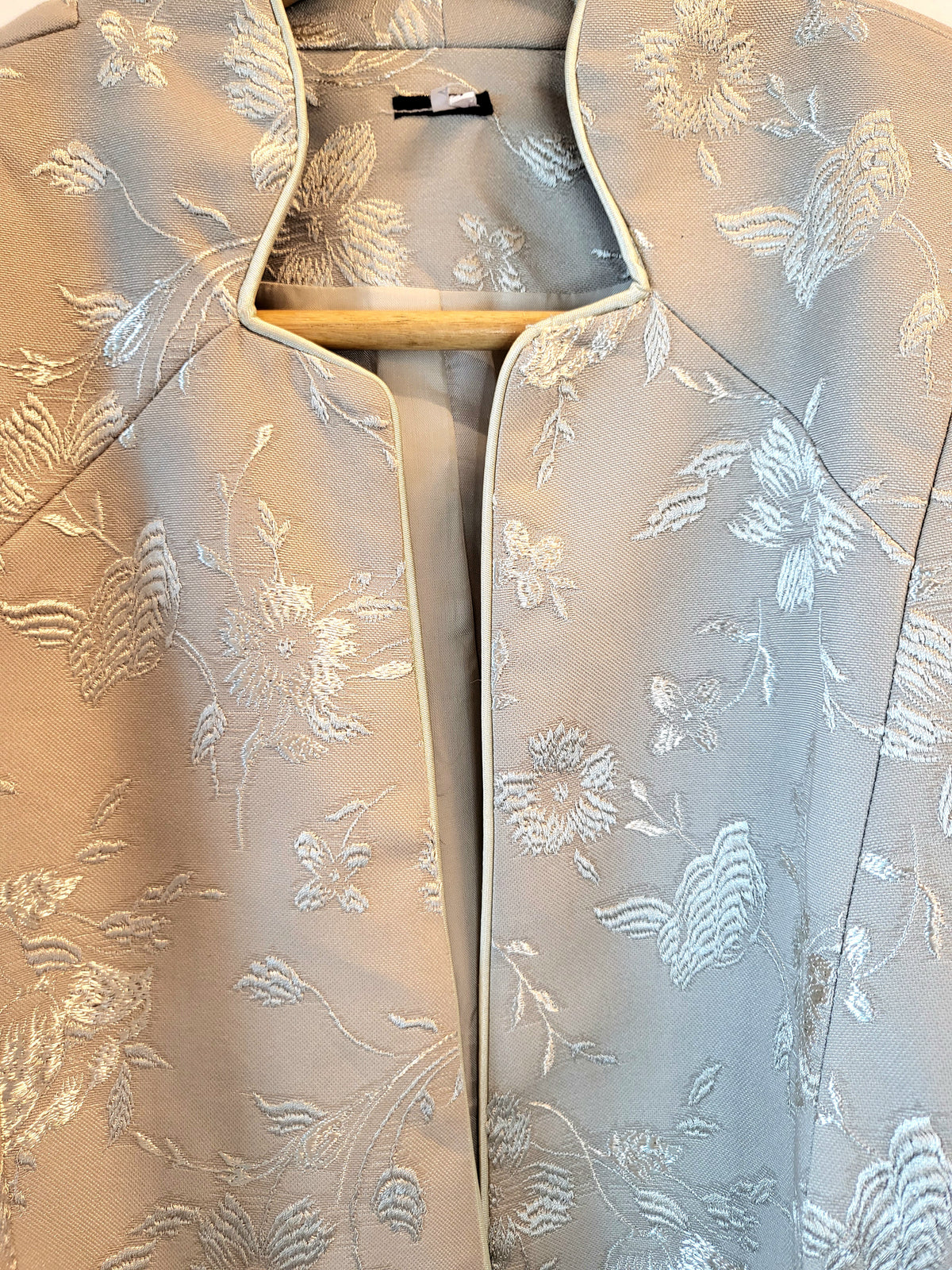 Sage Green Brocade Blazer