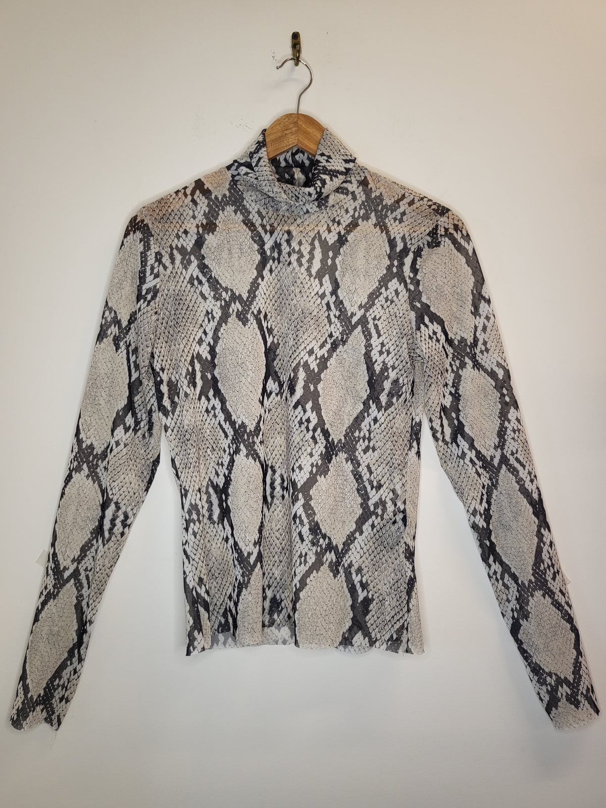 HM Snake Print Mesh Top