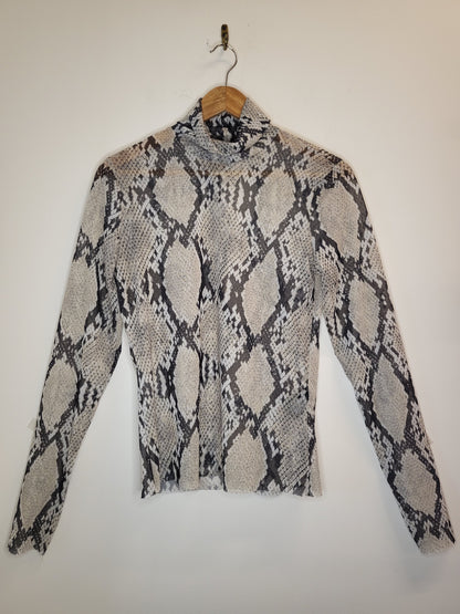 HM Snake Print Mesh Top