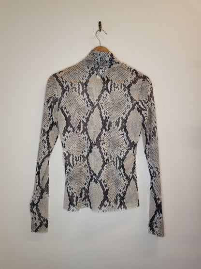 HM Snake Print Mesh Top