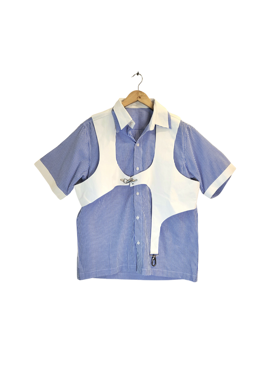 Pinstripe Shirt with Attached Harness