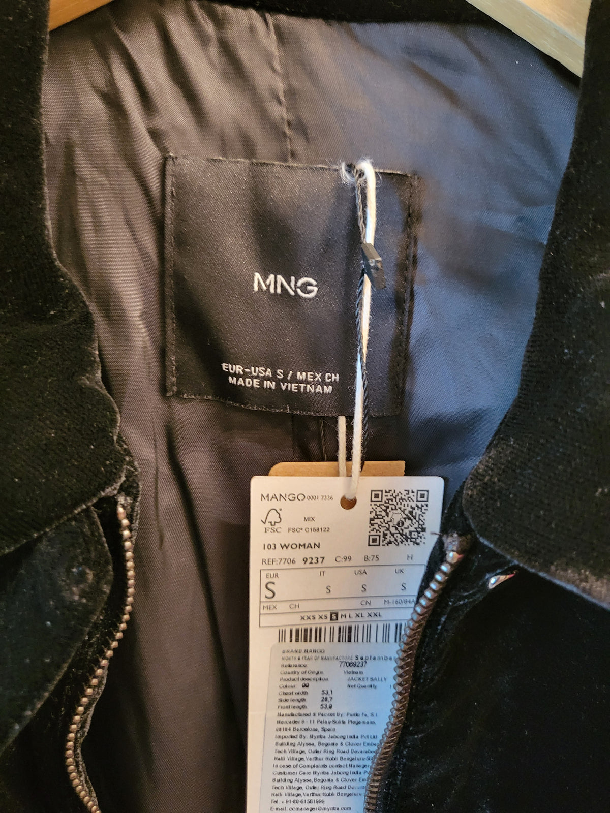 Mango Velvet Bomber Jacket