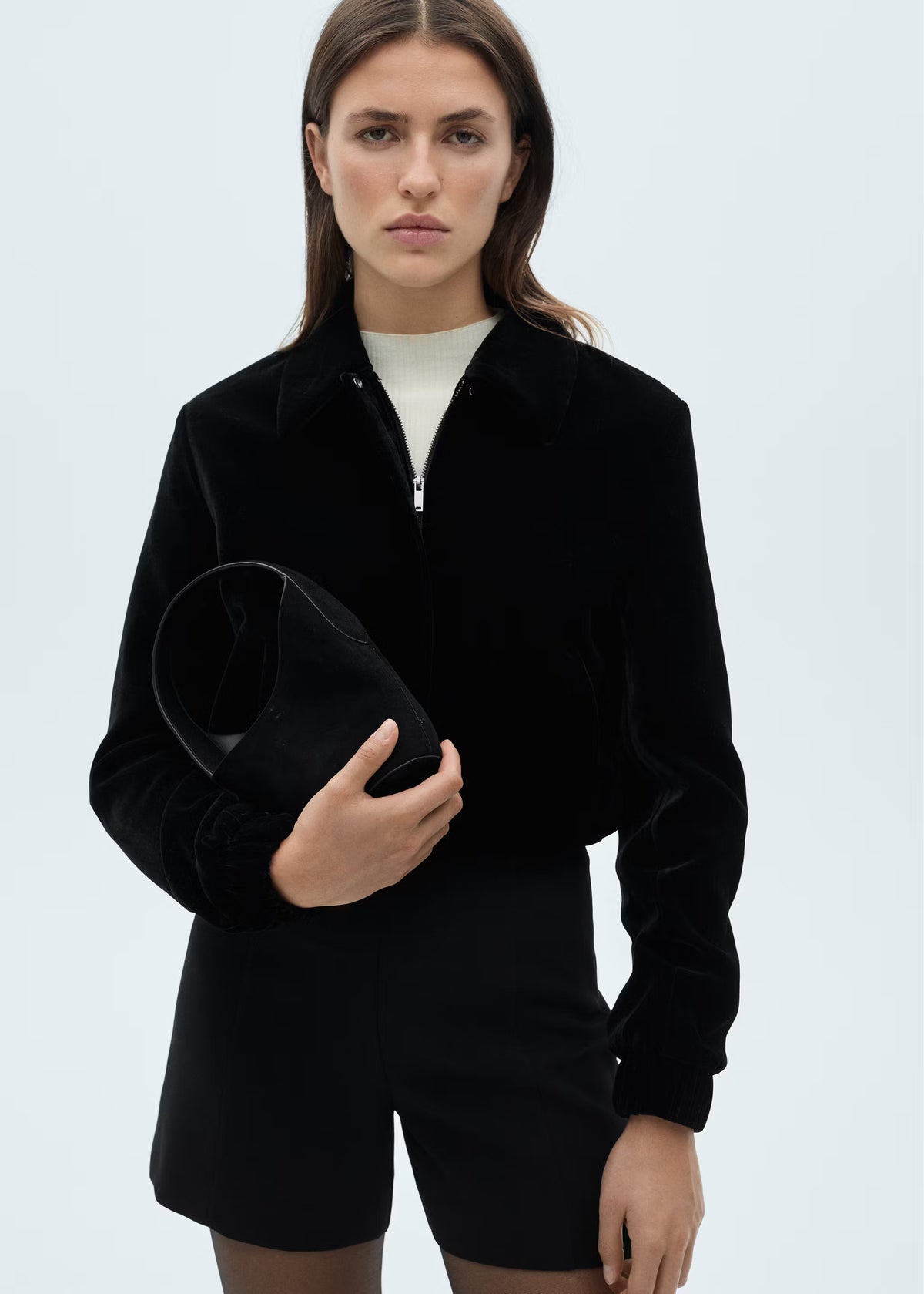 Mango Velvet Bomber Jacket