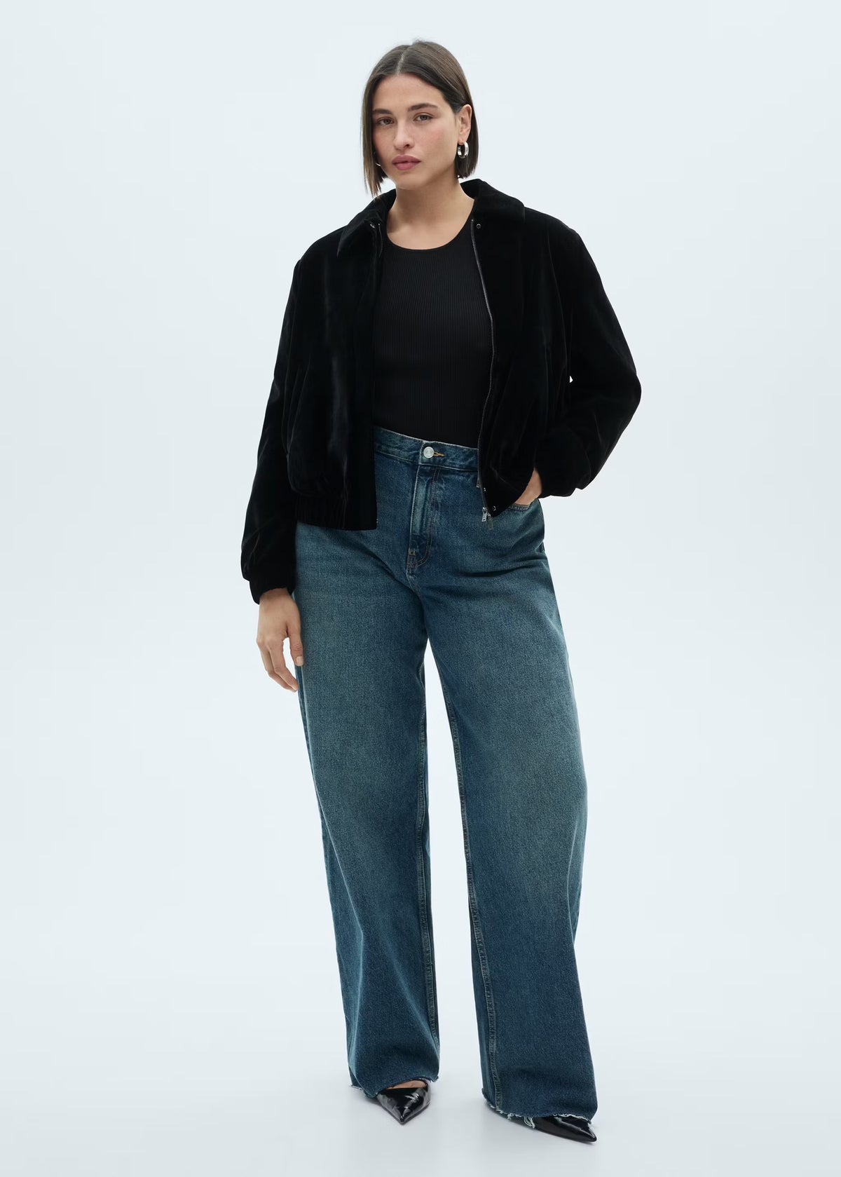 Mango Velvet Bomber Jacket