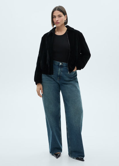 Mango Velvet Bomber Jacket