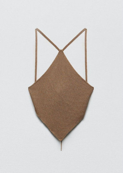 ZARA Metallic Halter Tie-up Top