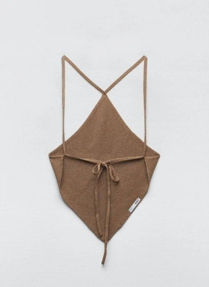 ZARA Metallic Halter Tie-up Top
