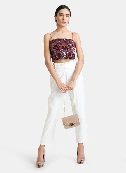 Kazo Velvet Sequin Crop Top