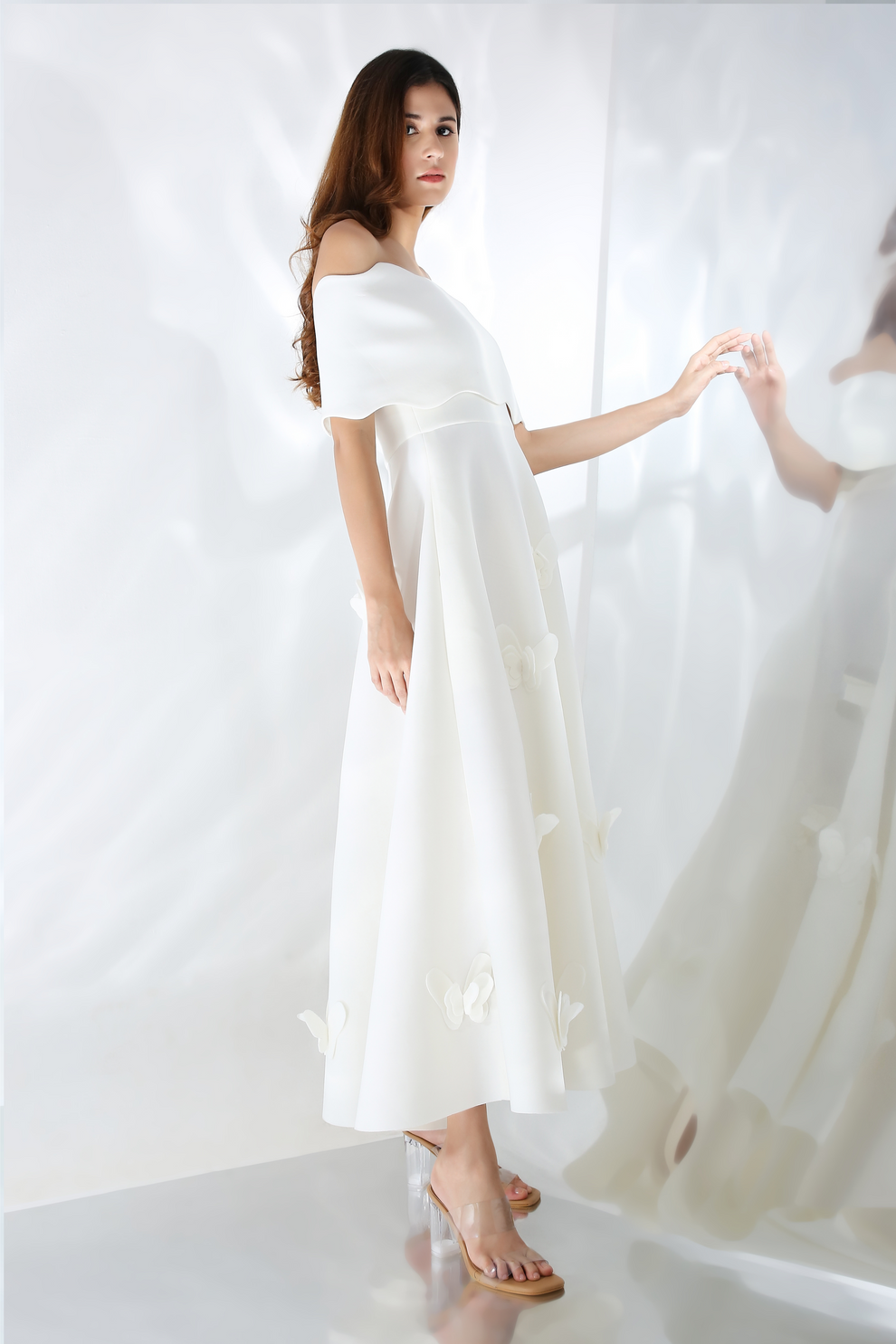 Ozeqo Butterfly White Dress