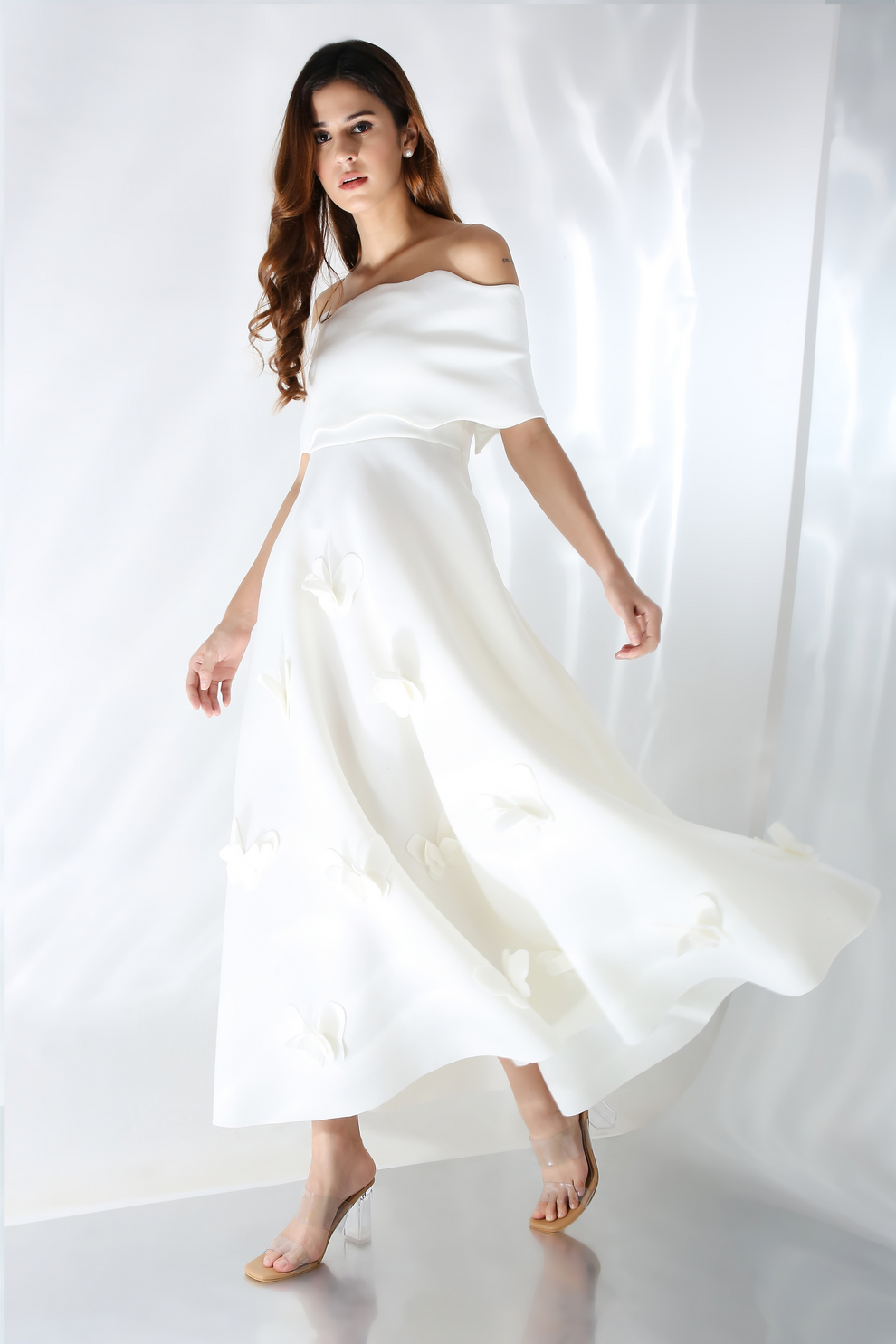 Ozeqo Butterfly White Dress