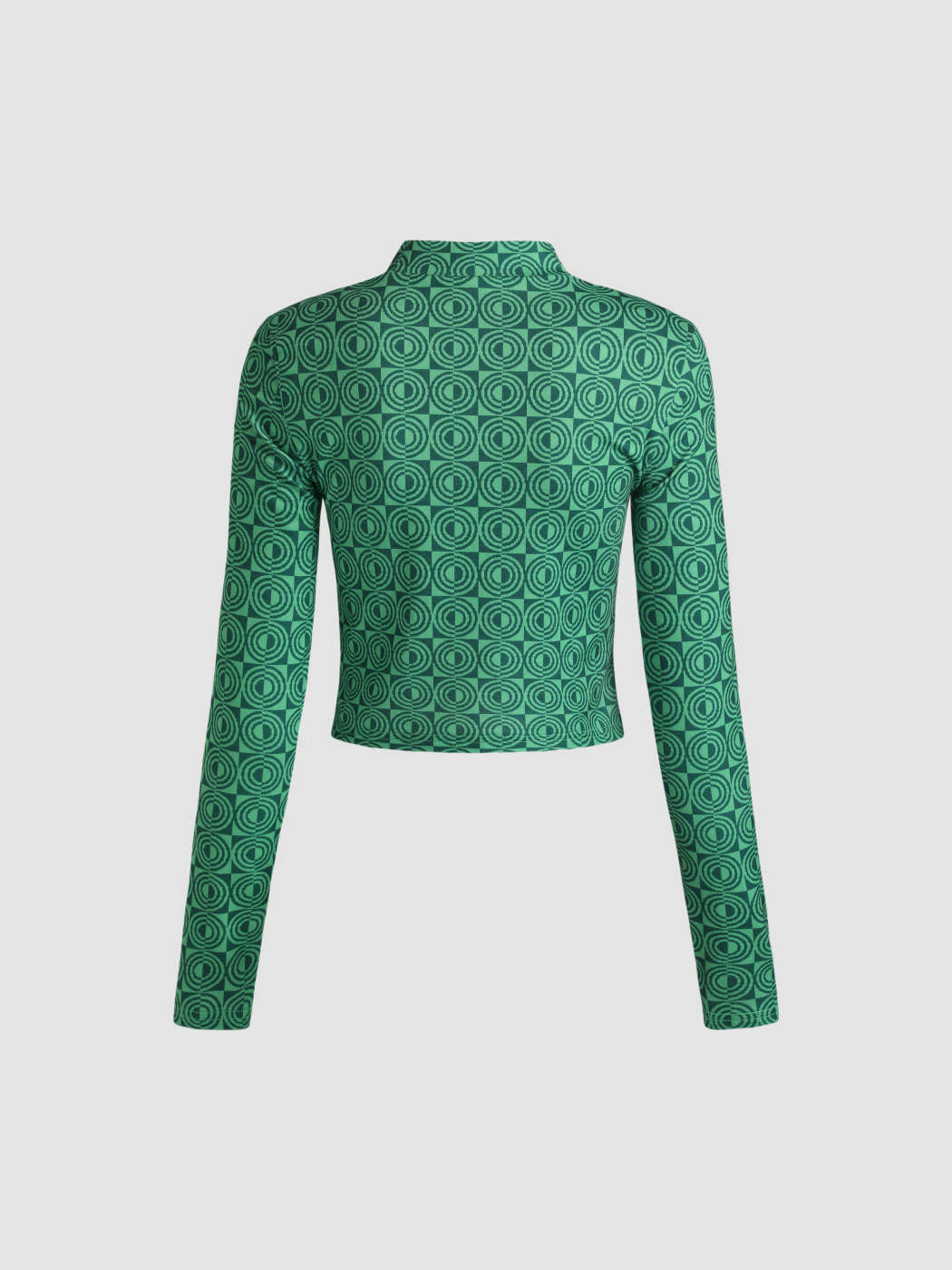 80s Green Retro Graphic Ribbed Top