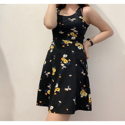 H&M Divided Black Floral Dress