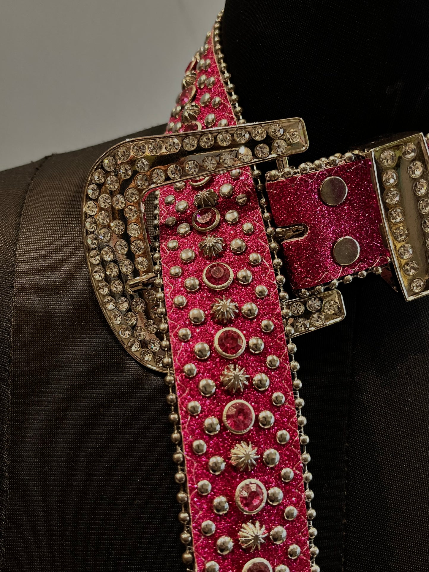 Y2k Pink Rhinestone Belt