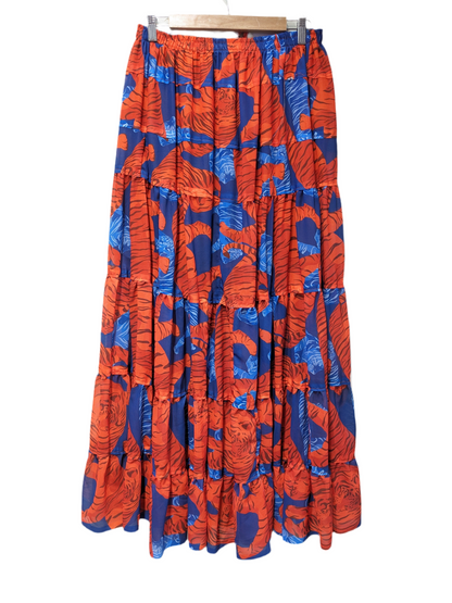 Tiger Print Long Skirt