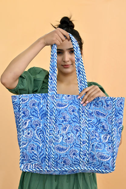 Blue Haze Reversible Quilted Tote Bag