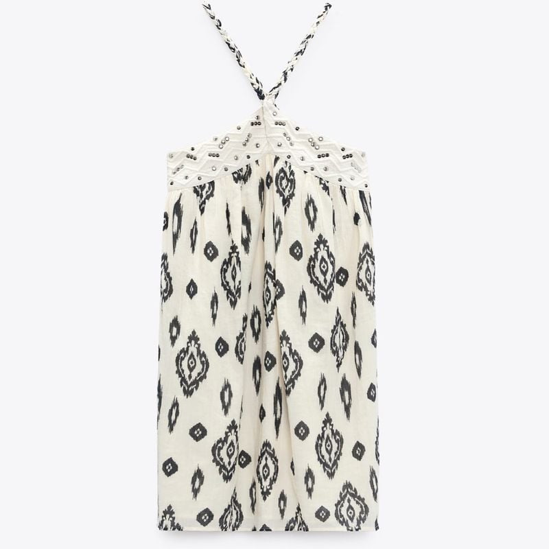 ZARA Printed Halter Dress