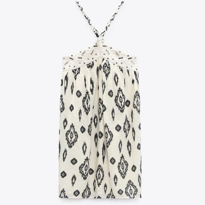 ZARA Printed Halter Dress