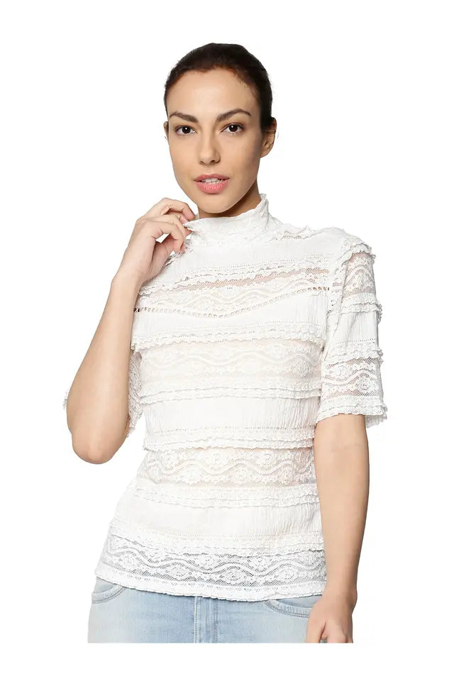 Only White Lace Victorian Top