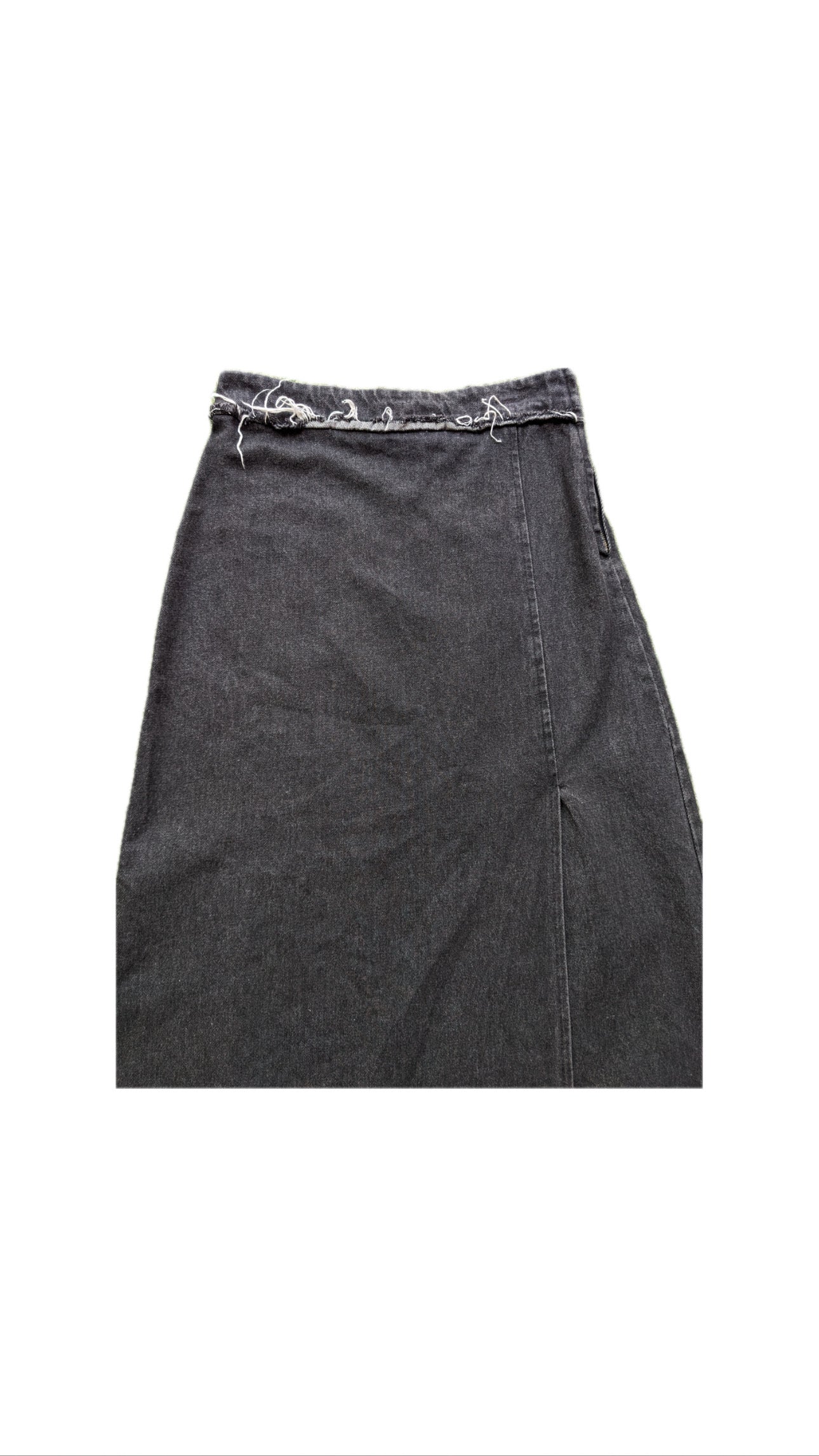 Black Denim Long Skirt