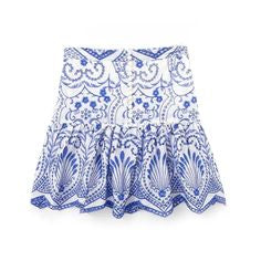 Zara White Indigo Skirt