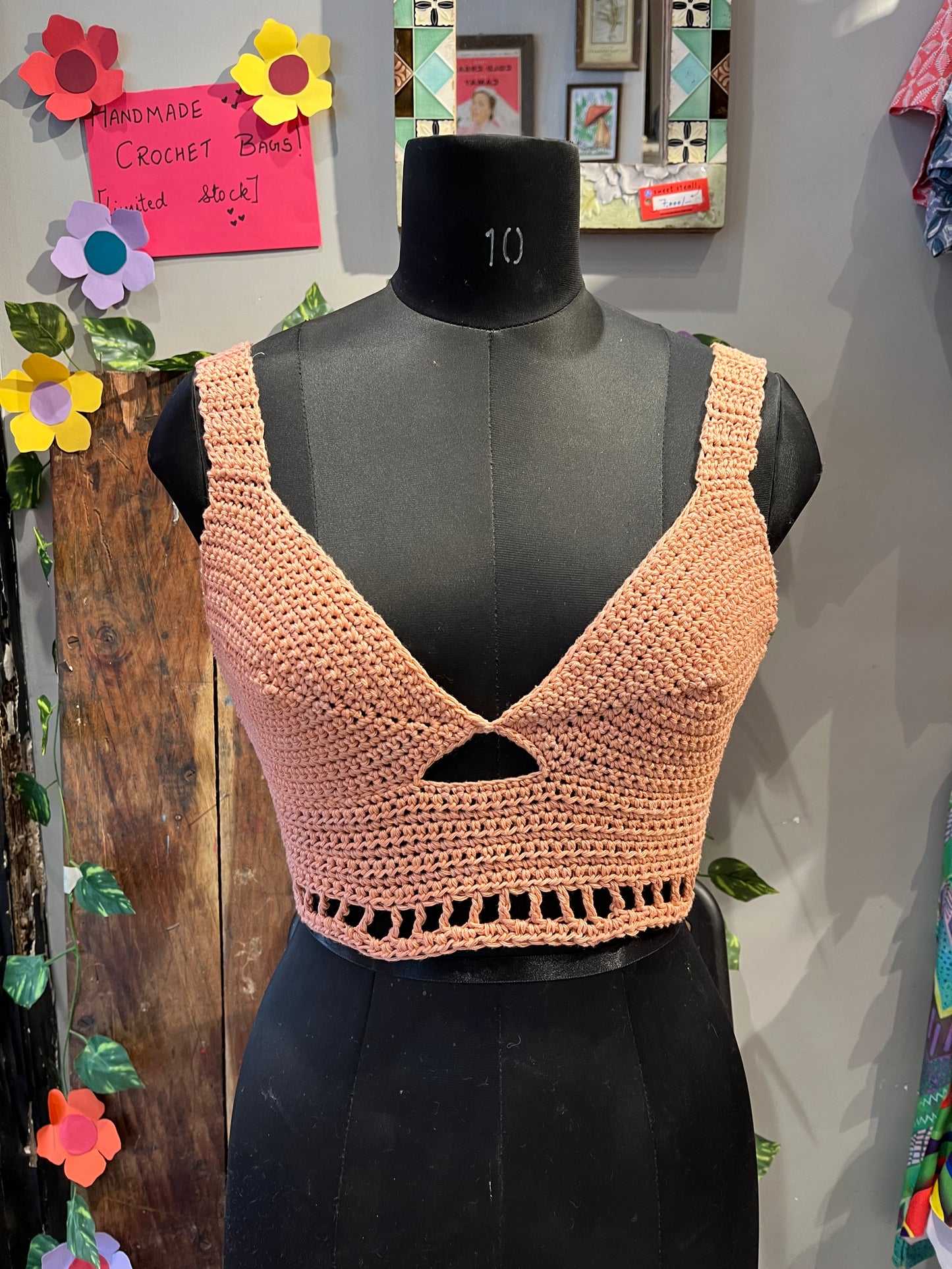 Peachy Blush Crochet Crop Top