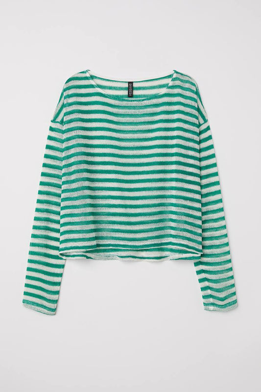 H&M Divided Green & White Top