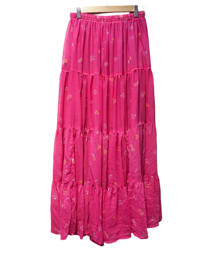 Pink Floral Long Skirt