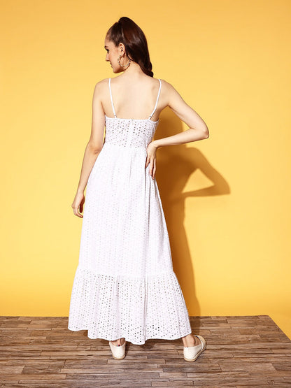 Berry lush White Long Dress