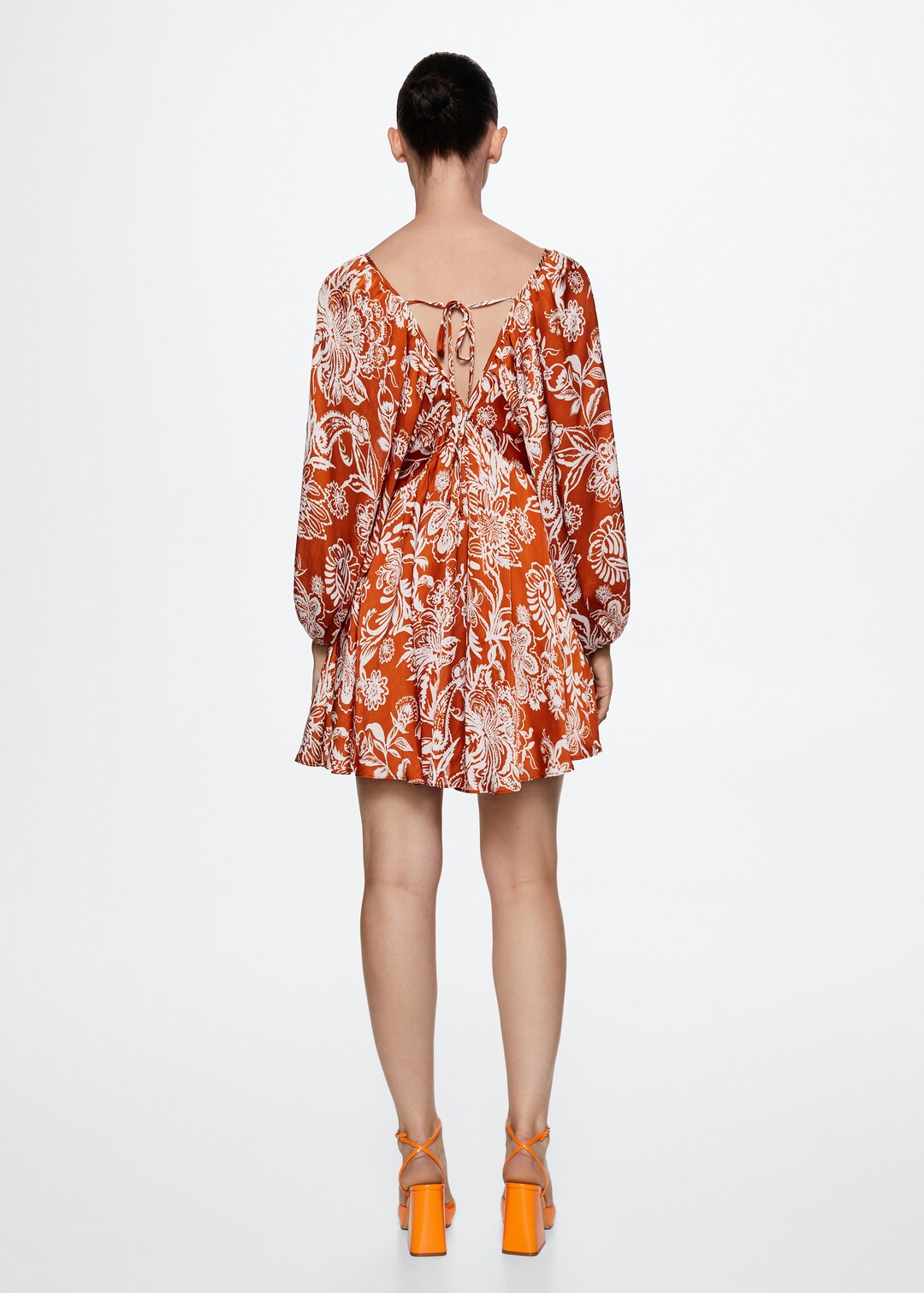 Mango Orange Floral Dress