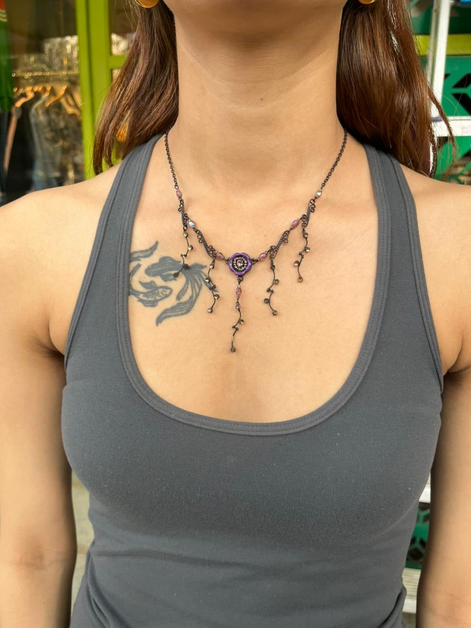 Lavender Flower Choker