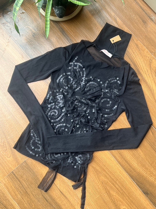 Black Sequins Top