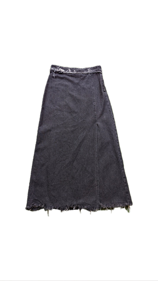 Black Denim Long Skirt