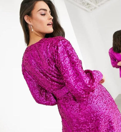 Asos pink shimmer dress