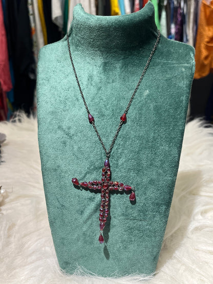 Ruby Cross Necklace