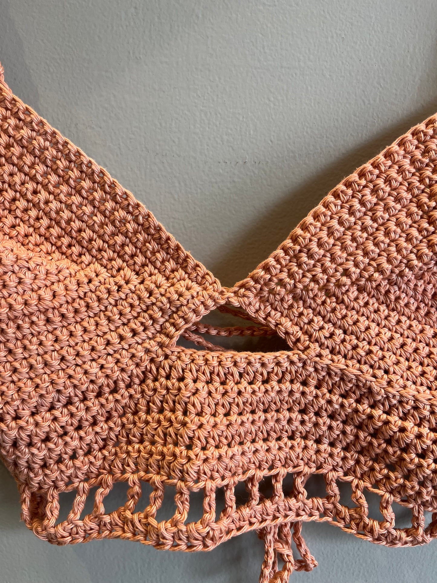 Peachy Blush Crochet Crop Top