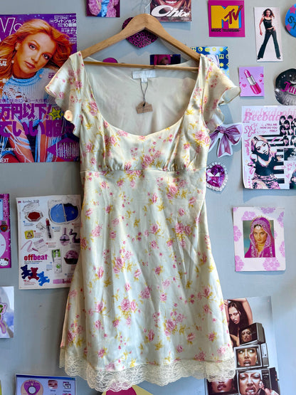 ZARA Floral Satin Short Dress