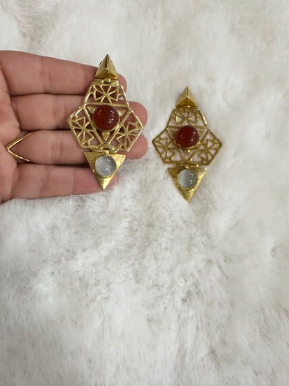 Vintage Red Stone Earrings